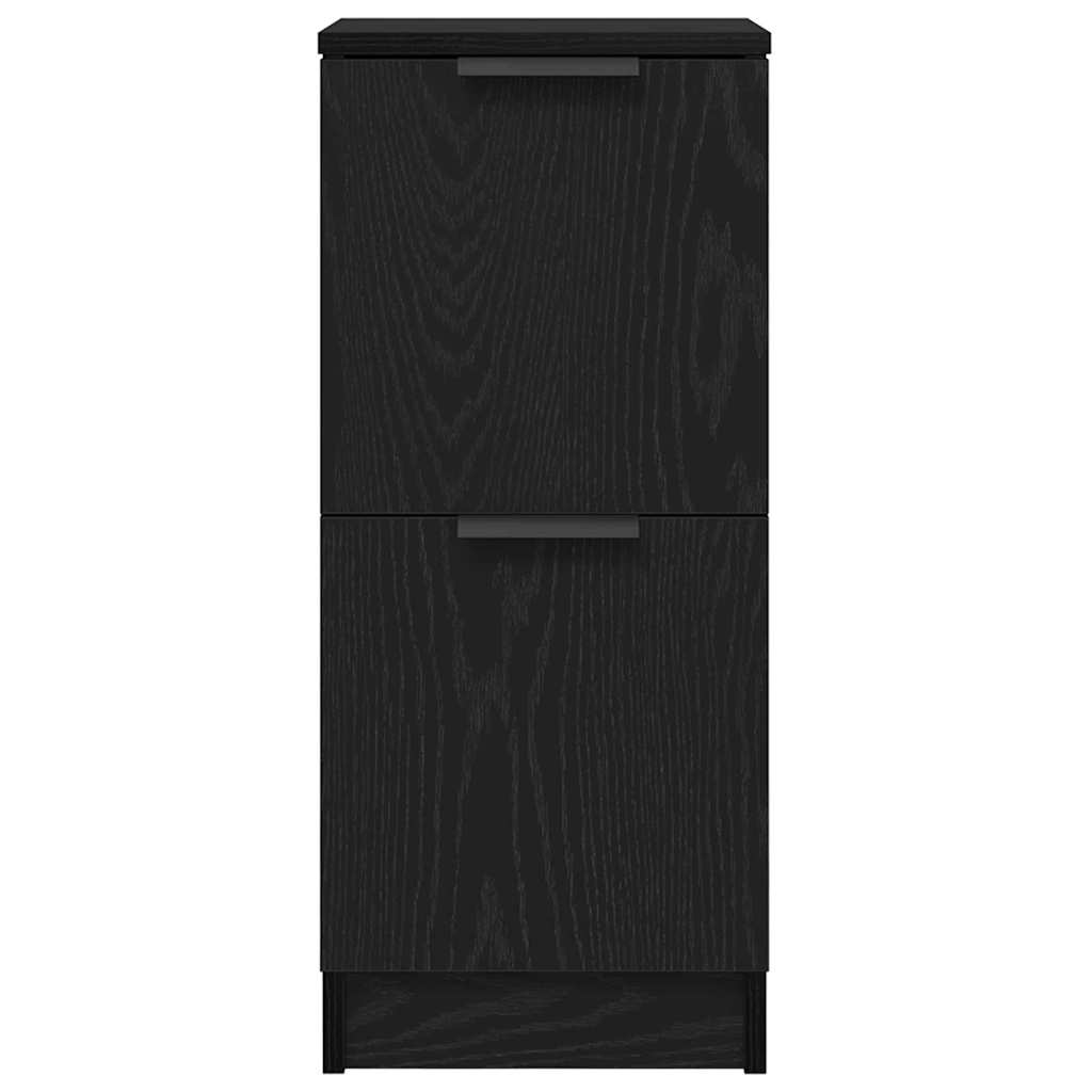 Sideboards 3er Set Schwarz Eichenholz